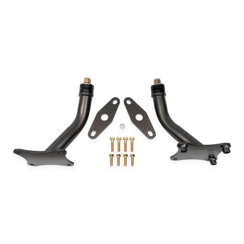 BMR black hammertone motor mount kit with billet aluminum bushings and Grade 8 hardware for 2015-2024 GM performance models.