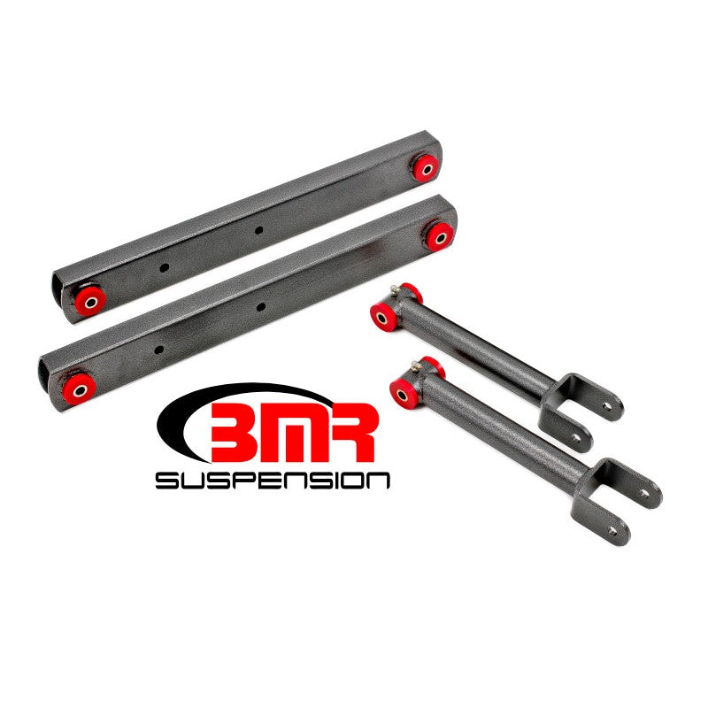 BMR Black Hammertone non-adjustable rear upper and lower control arms for 1964-1967 GM A-Body.