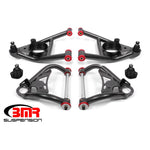 BMR black hammertone upper and lower A-arm kit with DOM steel tubing and polyurethane bushings for 1964-1972 GM A-Body.