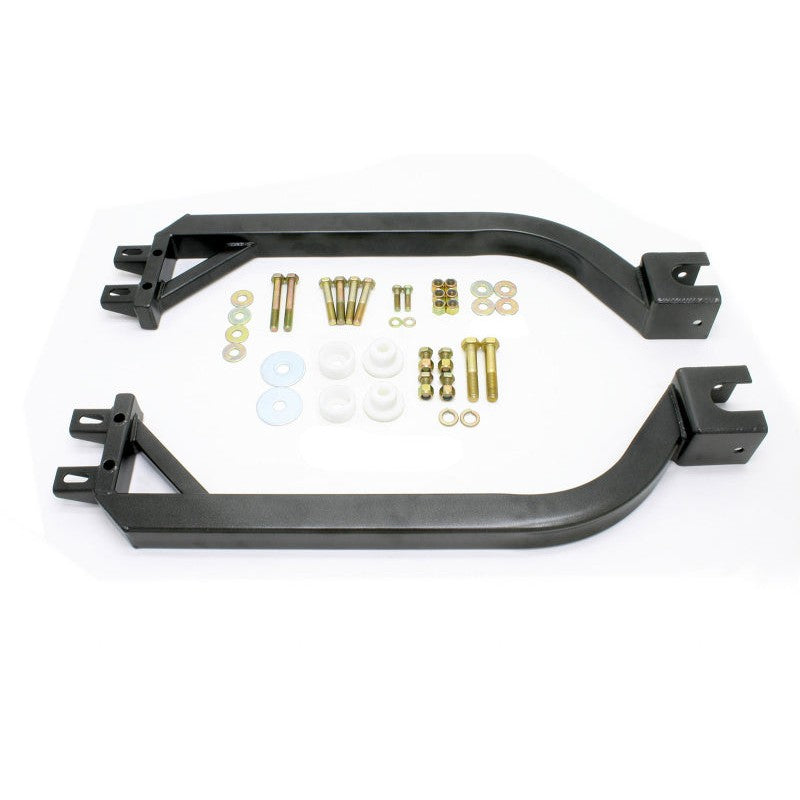 BMR Black Hammertone bolt-on subframe connectors for 1967-1969 Camaro and Firebird with mounting hardware