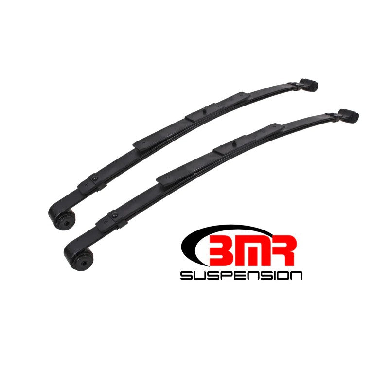 Pair of BMR SP057 black powder-coated 3-leaf rear lowering springs for 1967-1981 GM F-Body and X-Body vehicles