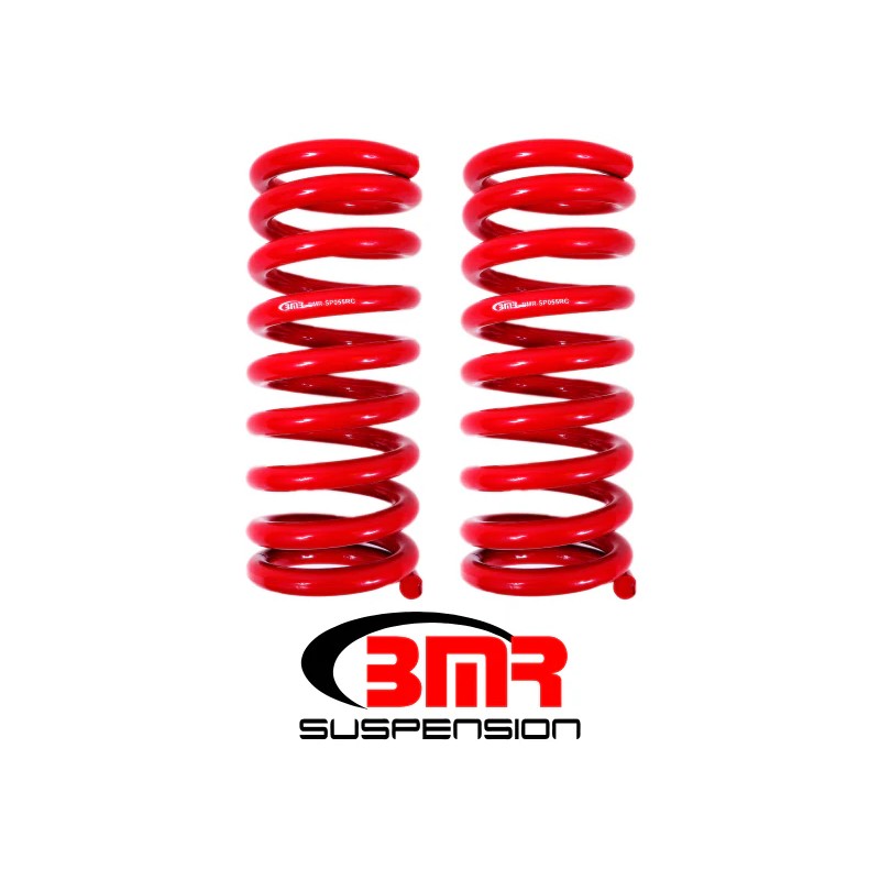 BMR SP055R red powdercoated front lowering springs for small block 1967-1974 Chevy and Pontiac models.
