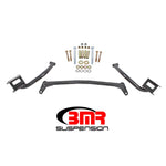 BMR Black Hammertone tubular upper torque box reinforcement plates for 1979-2004 Ford Mustang chassis