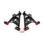BMR Black Hammertone non-adjustable lower A-arms with spring pockets for 1979-1993 Ford Mustang Fox Body.