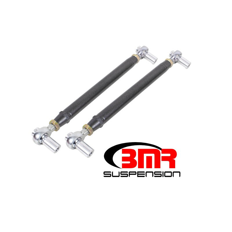 BMR Black Hammertone Chrome-Moly Lower Control Arms with Double Adjustable Rod Ends for 1979-1998 Mustang.