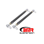BMR Black Hammertone Chrome-Moly Lower Control Arms with Double Adjustable Rod Ends for 1979-1998 Mustang.