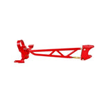 Red powder-coated BMR Suspension adjustable bolt-in torque arm for 1982-2002 Chevrolet Camaro and Pontiac Firebird
