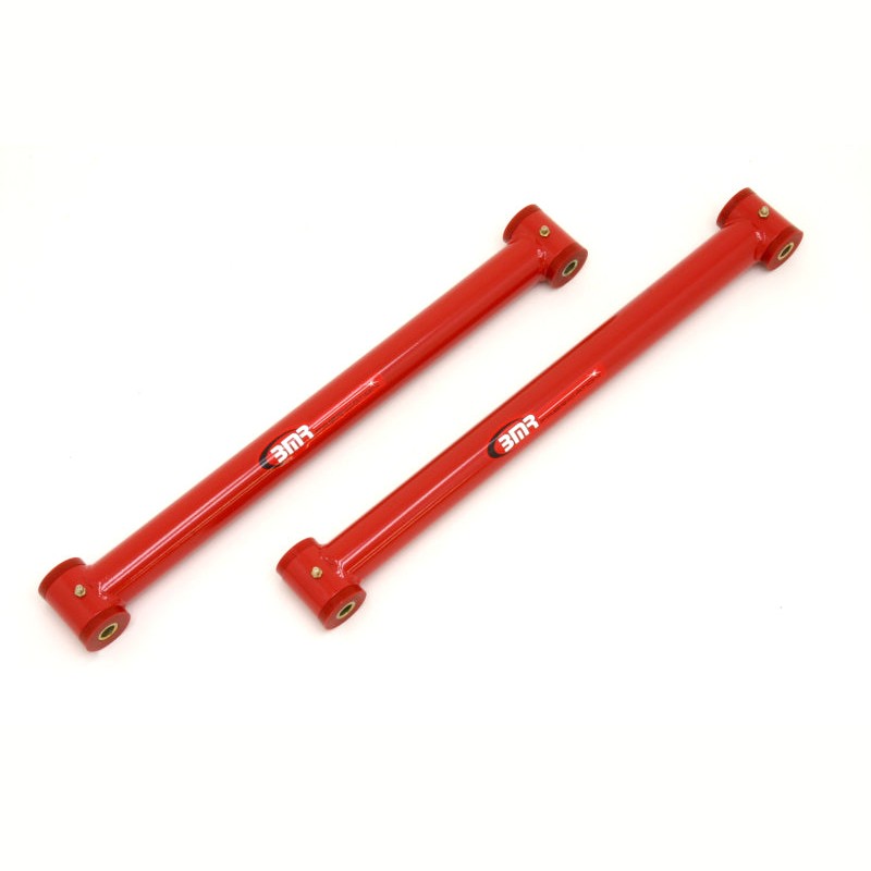 BMR red non-adjustable lower control arms with polyurethane bushings for 1982-2002 Chevrolet Camaro and Pontiac Firebird