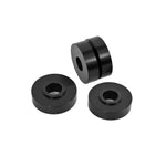 Two black anodized 6061 billet aluminum solid motor mount bushings for BMR K-members and mounts
