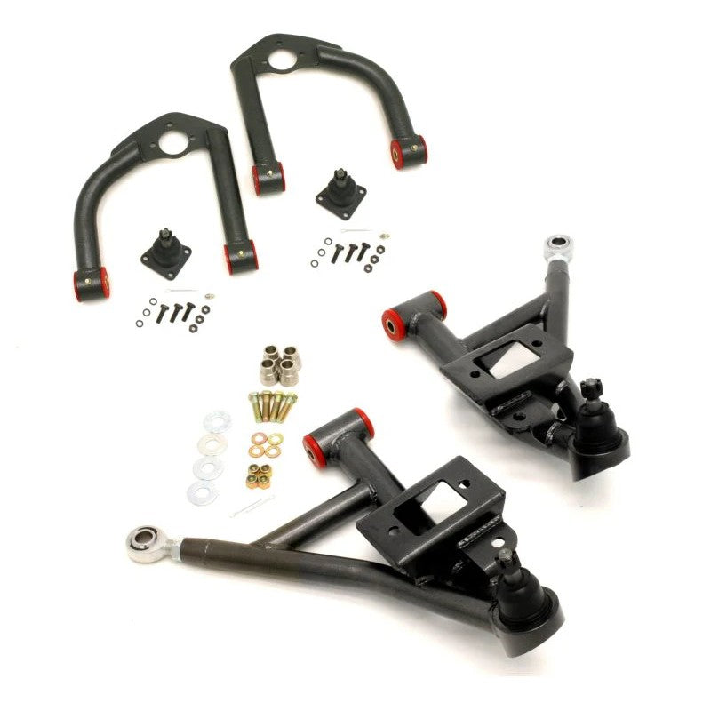 BMR Upper and Lower A-Arm kit in black hammertone for 1993-2002 Chevrolet Camaro and Pontiac Firebird.