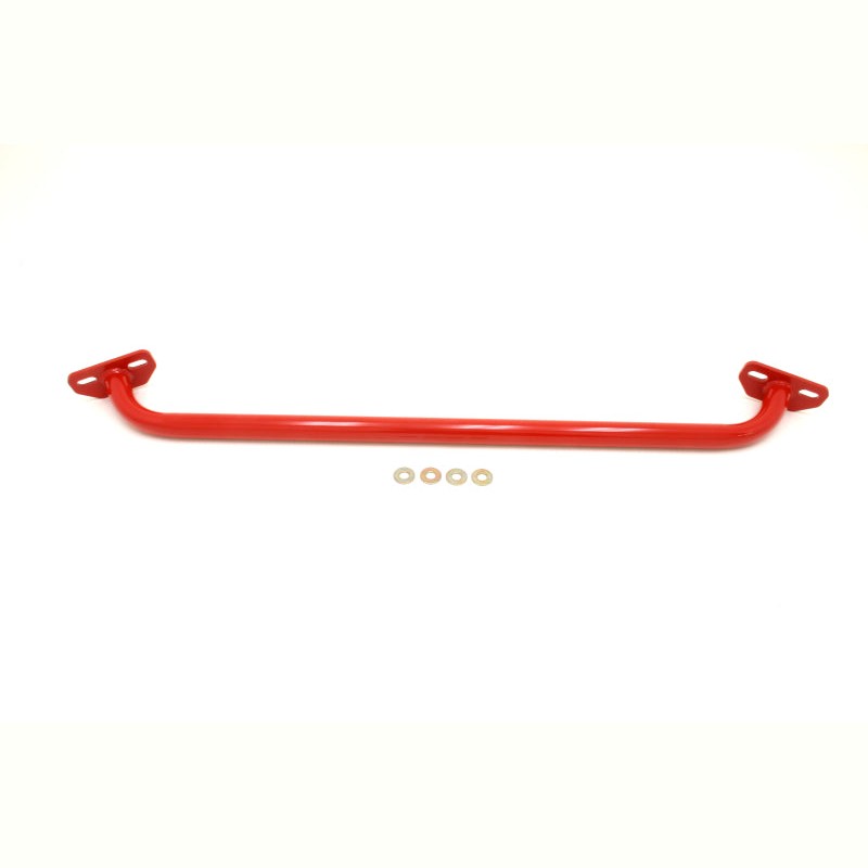 BMR STB001R red powdercoated 1-inch DOM steel shock tower brace for 1993-2002 Chevrolet Camaro and Pontiac Firebird V8