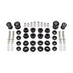 Black Delrin control arm bushings with 6061-aluminum inner sleeves for 1997-2013 Chevrolet Corvette.