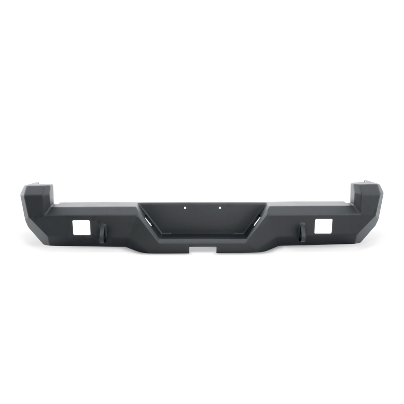 Textured black Body Armor 4x4 Pro Series rear bumper with shackle points for 2012-2015 Toyota Tacoma