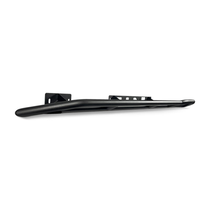 Body Armor 4x4 Revo Rock Sliders with 25-degree angle and textured black finish for Toyota Tacoma