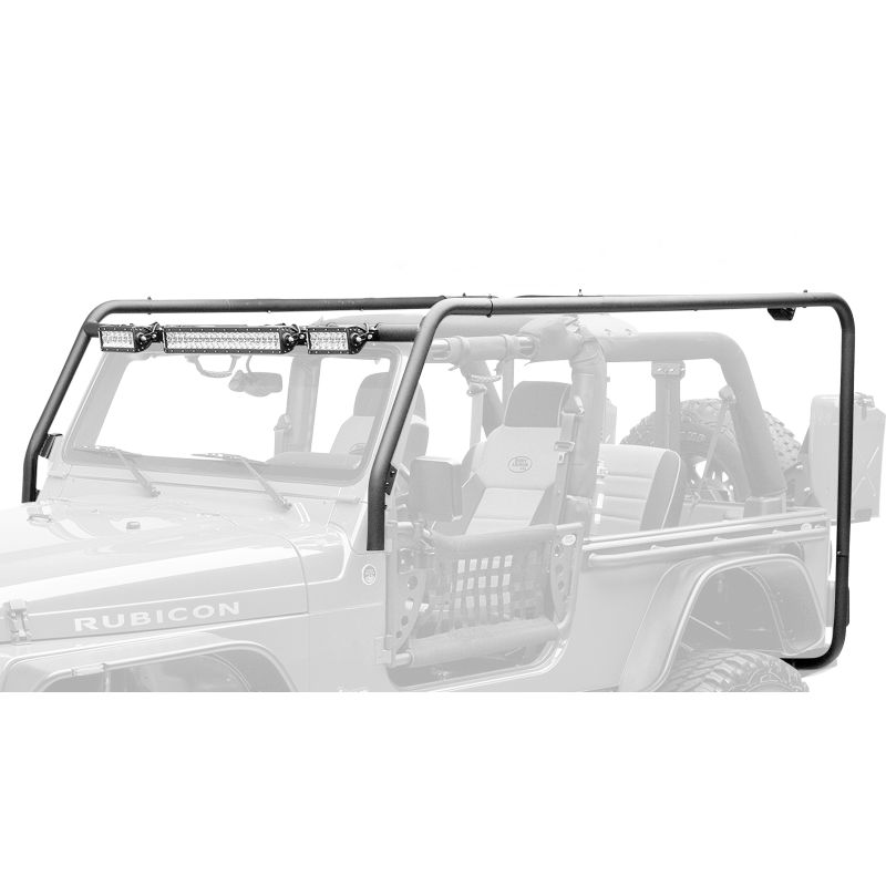 Body Armor 4x4 textured black replacement roof rack front and rear frame kit for 2007-2018 Jeep Wrangler JK.
