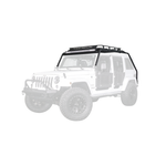 Body Armor 4x4 JK-6126 black tubular steel windshield light bar with four integrated mounting tabs for Jeep Wrangler JK.
