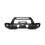 Body Armor 4x4 Orion mid-width front bumper in textured black with integrated grille guard and winch mount.