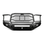 Body Armor 4x4 Ambush XT textured black front bumper with tube guard and mesh screen for 2019-2024 Ram 2500/3500 trucks.