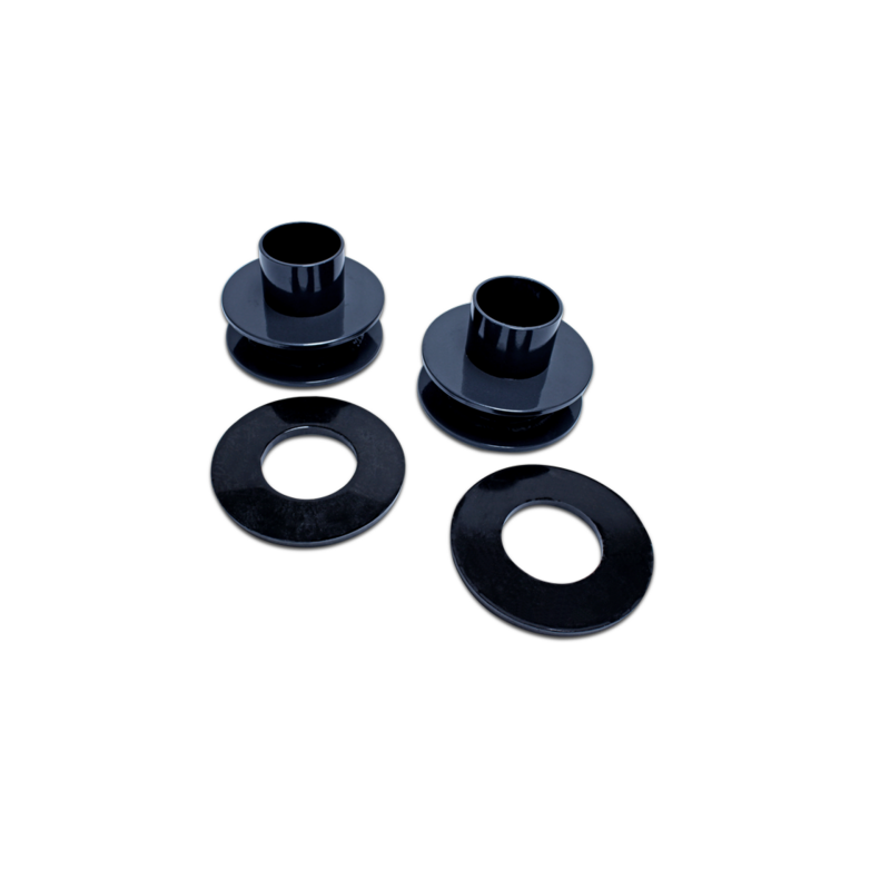 Body Armor 4x4 2.0 inch black powder coated front coil spring spacers and shock extensions for Ram 2500 and 3500 trucks