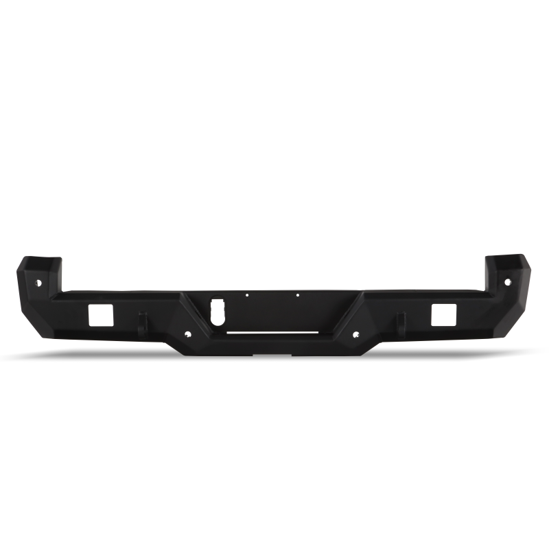 Textured black 3/16 inch steel Body Armor 4x4 Pro Series rear bumper for 2016-2023 Toyota Tacoma.