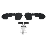 Textured black Body Armor 4x4 front fender liners with removable reservoir shock panels for Jeep Wrangler and Gladiator.