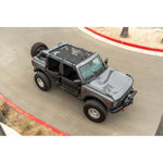 Body Armor 4x4 black mesh sunshade top installed on a 2021-2024 Ford Bronco.
