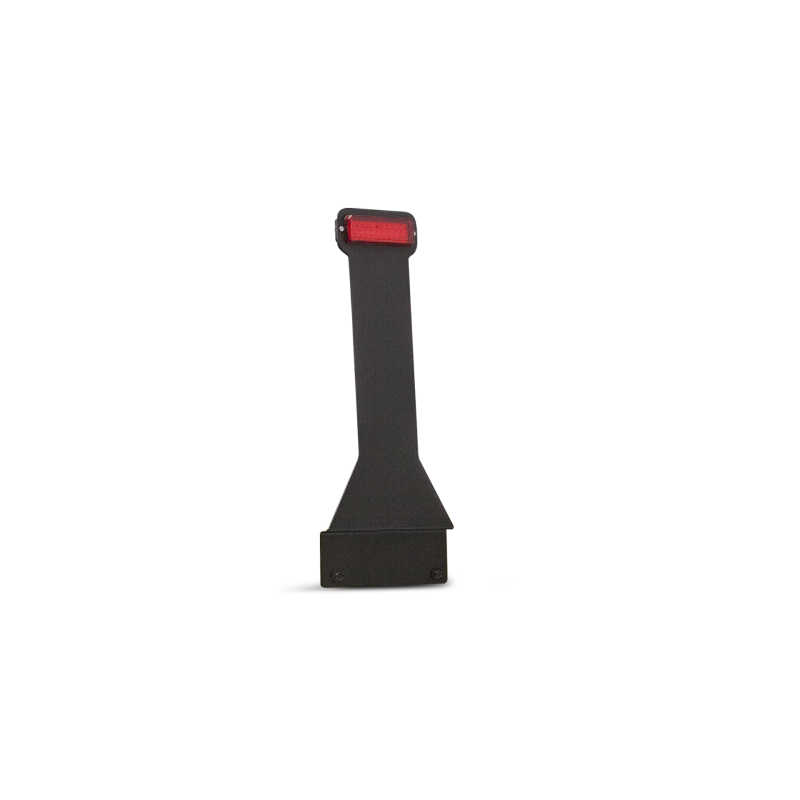 Body Armor 4x4 elevated third brake light bracket with LED light for Jeep Wrangler tailgate.
