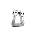 Machined silver Body Armor 4x4 Mega D-ring with stainless steel pin and reversible decorative bolts
