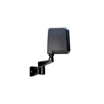 Pair of black Body Armor 4x4 trail door mirrors with included stainless steel mounting hardware