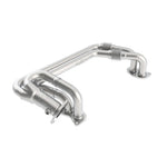 Borla T-304 stainless steel exhaust header with 1.625 inch primary tubes and integrated flex joint for Subaru EJ engines.