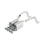 Borla 11814 Touring Series axle-back exhaust system with quad 4-inch polished tips for C6 Corvette.
