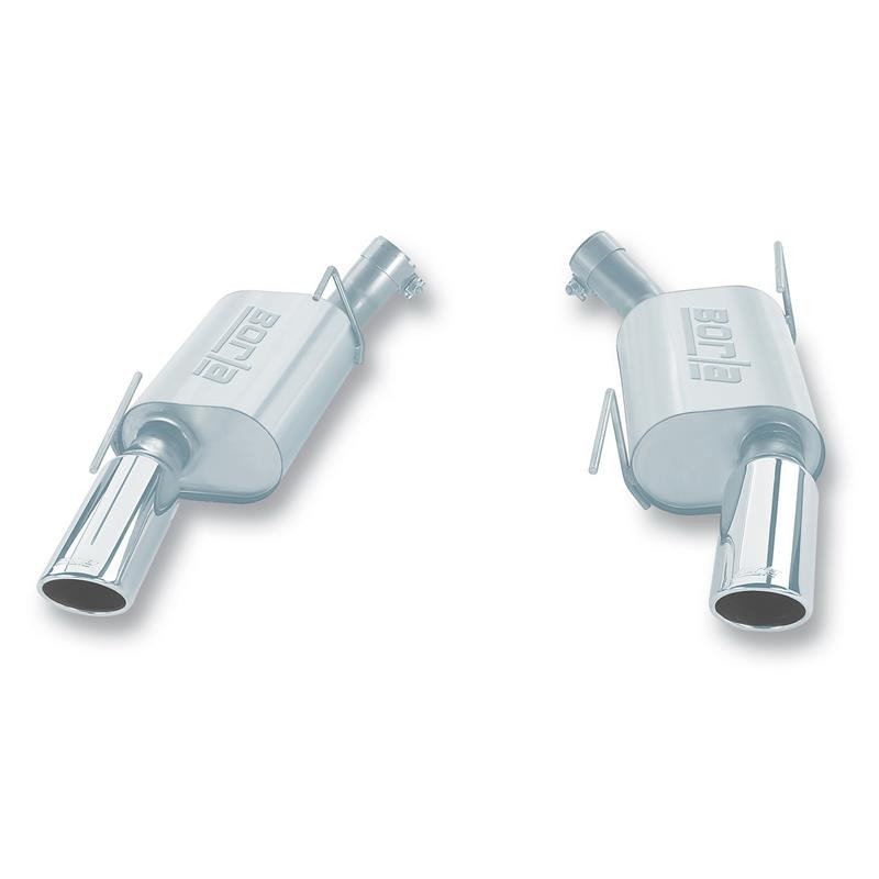 Borla Touring Series axle-back exhaust system with 4-inch polished tips for 2005-2009 Ford Mustang GT.