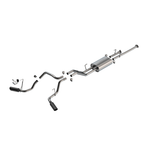 Borla T-304 stainless steel true dual cat-back exhaust system with 4-inch black chrome tips for Toyota Tundra.