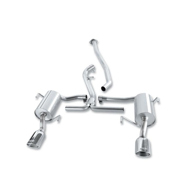 Borla stainless steel cat-back exhaust system with polished tips for 2009-2011 Subaru Impreza sedan.