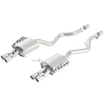 Borla ATAK axle-back exhaust rear section for 2008-2013 BMW M3 featuring straight-thru mufflers and quad tips.