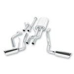 Borla T-304 stainless steel dual exhaust system with 4-inch chrome tips and dual mufflers for Toyota Tundra
