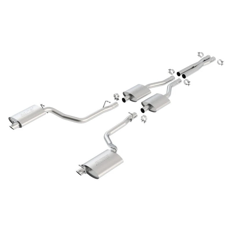 Borla S-Type stainless steel cat-back exhaust with merge X-pipe for 2011-2014 Dodge Charger and Chrysler 300 5.7L.