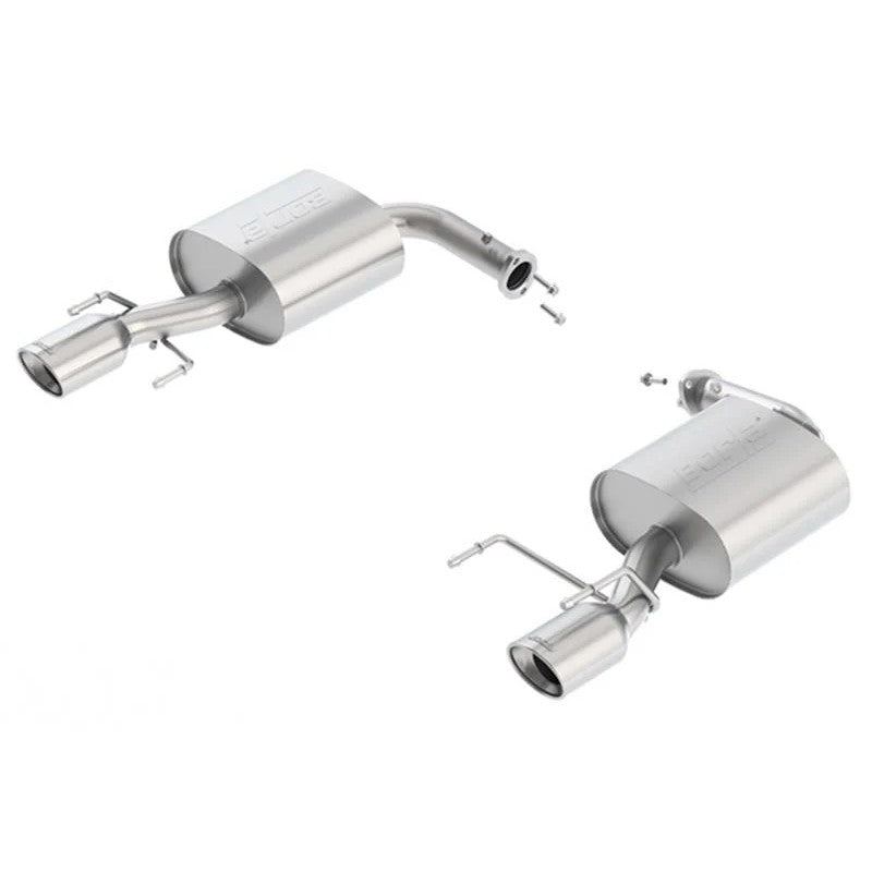 Borla Touring Series rear section axle-back exhaust with dual polished oval tips for 2014-2017 Toyota Camry.