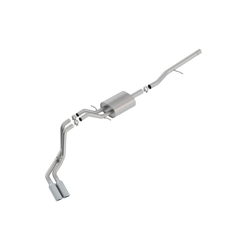 Borla ATAK T-304 stainless steel cat-back exhaust system 140797 with dual side exit bright chrome tips.
