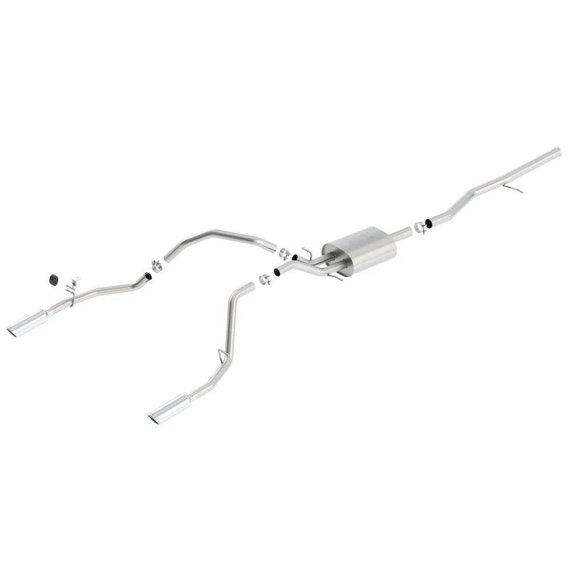 Borla ATAK series cat-back exhaust system 140540 for 2014-2017 Chevrolet Silverado and GMC Sierra 1500 5.3L trucks.