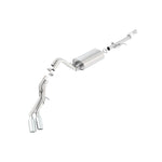 Borla 140560 T-304 stainless steel cat-back exhaust with dual round rolled bright chrome tips and adaptive valve.