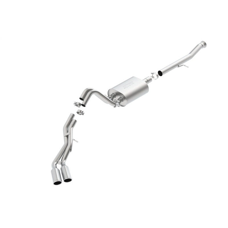 Borla S-Type Cat-Back Exhaust System with bright chrome split side exit tips for 2015-2020 Escalade ESV and Yukon XL.