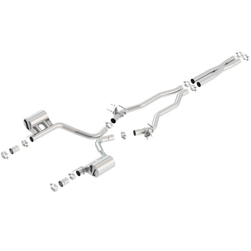 Borla ATAK T-304 stainless steel cat-back exhaust with active valves and merge X-pipe for 6.4L Charger and 300 C
