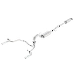 Borla 140614 Touring Series Cat-Back exhaust system with T-304 stainless piping and dual 4-inch bright chrome tips.