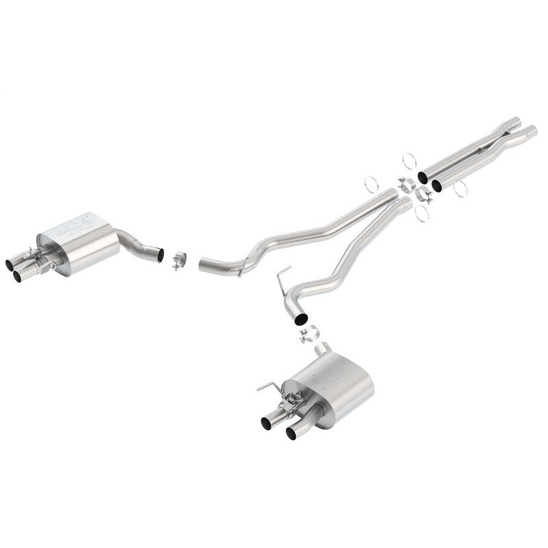 Borla 140684 ATAK stainless steel cat-back exhaust system with merge X-pipe and active valve actuators