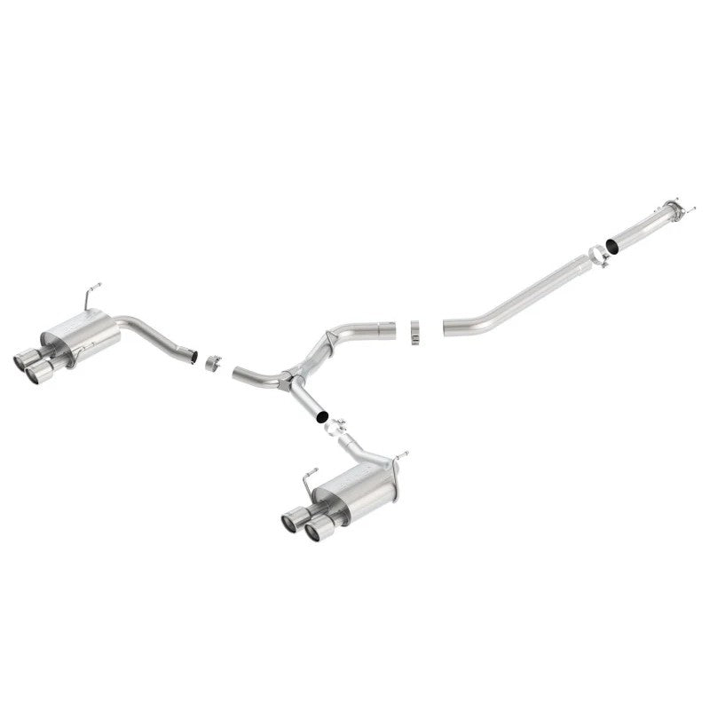 Borla S-Type cat-back exhaust system with quad round rolled tips for 2015-2021 Subaru WRX and WRX STI