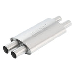 Borla T-304 stainless steel Touring Resonator with dual 2.25 inch inlets and 2.5 inch outlets for Mustang GT.