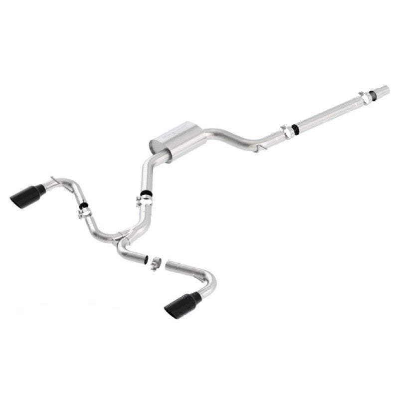 Borla S-Type catback exhaust system with 4-inch black chrome tips and mandrel-bent piping for 2015-2017 VW GTI MK7