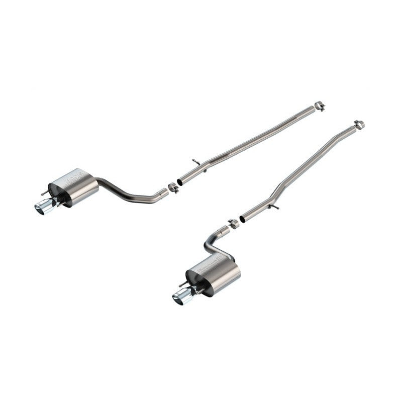 Borla S-Type stainless steel cat-back exhaust system with 2.25-inch piping and dual polished oval tips for Lexus IS.