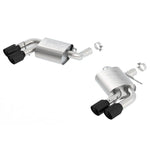 Borla ATAK axle-back exhaust system for 2016-2024 Camaro SS featuring quad 4-inch ceramic black tips.